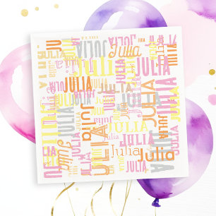 Repeating Her Name   Colorful Napkin