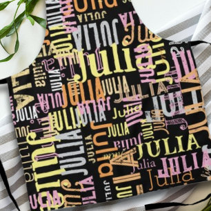 Repeating Her Name / Colours on Black Apron