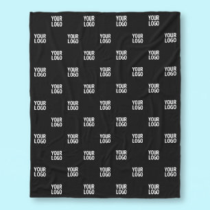 Repeating Image, Design or Company Business Logo Fleece Blanket