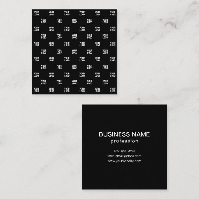 Repeating Image, Design or Company Business Logo Square Business Card (Front/Back)