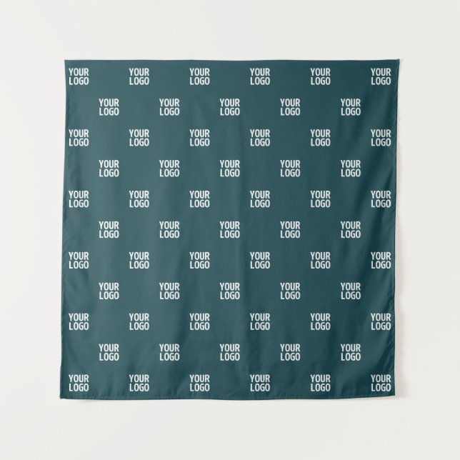 Repeating Image, Design or Logo | Dark Blue Green Tapestry (Front)