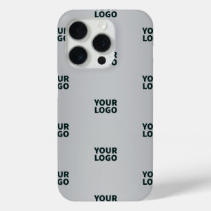 Repeating Logos on Grey Gradient (editable colour) iPhone 15 Pro Case