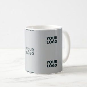 Repeating Logos on Grey Gradient (editable colour) Coffee Mug