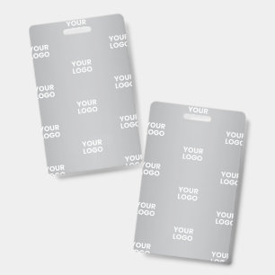 Repeating Logos on Grey Gradient (editable colour) ID Badge