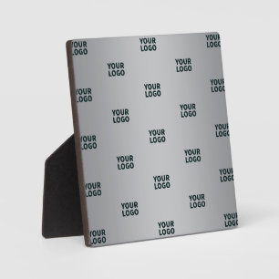 Repeating Logos on Grey Gradient (editable colour) Plaque