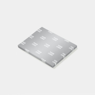 Repeating Logos on Grey Gradient (editable colour) Post-it Notes