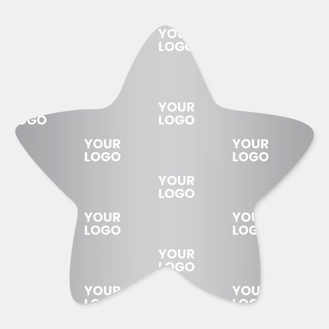 Repeating Logos on Grey Gradient (editable colour) Star Sticker (Front)