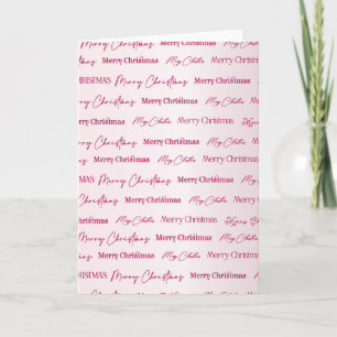 Repeating Merry Christmas Lettering Pattern Card