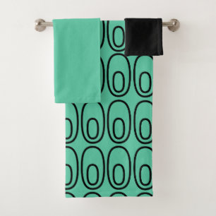 Repeating Mint Green Ovals Bath Towel Set