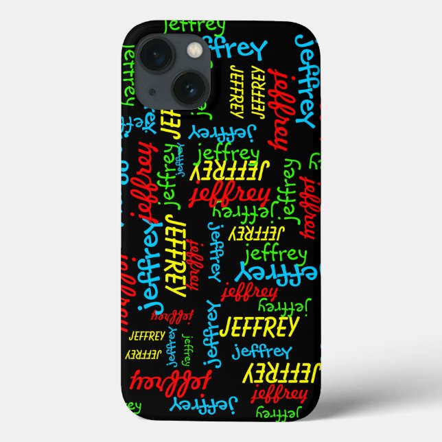 Repeating Names Black Background, FUN, Case-Mate iPhone Case (Back)