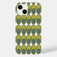 Repeating Olive Green and Grey Ovals