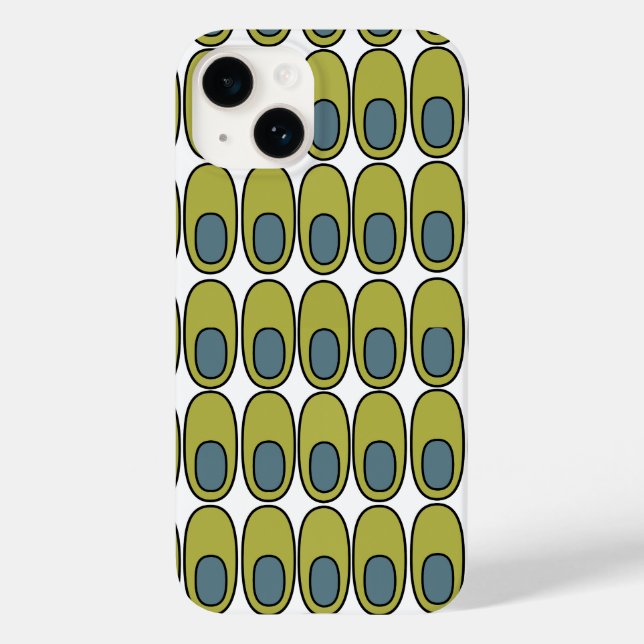 Repeating Olive Green and Grey Ovals Case-Mate iPhone Case (Back)