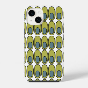 Repeating Olive Green and Grey Ovals iPhone 14 Case