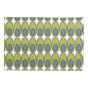 Repeating Olive Green and Grey Ovals Pillowcase