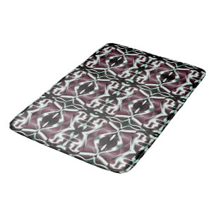 Repeating opaque red and gradient curves bath mat