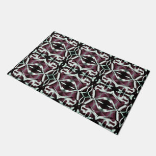 Repeating opaque red and gradient curves doormat