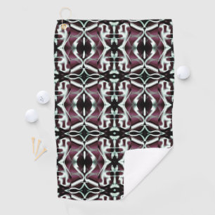 Repeating opaque red and gradient curves golf towel