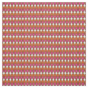 Repeating Orange and Pink Ovals Fabric
