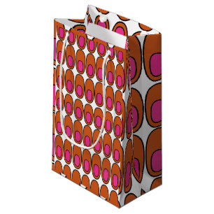 Repeating Orange and Pink Ovals Small Gift Bag