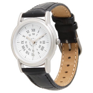 repeating roman numerals leather watch