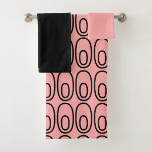 Repeating Salmon Ovals Bath Towel Set