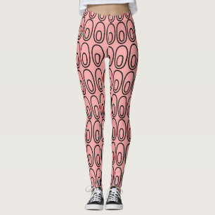 Repeating Salmon Ovals Leggings