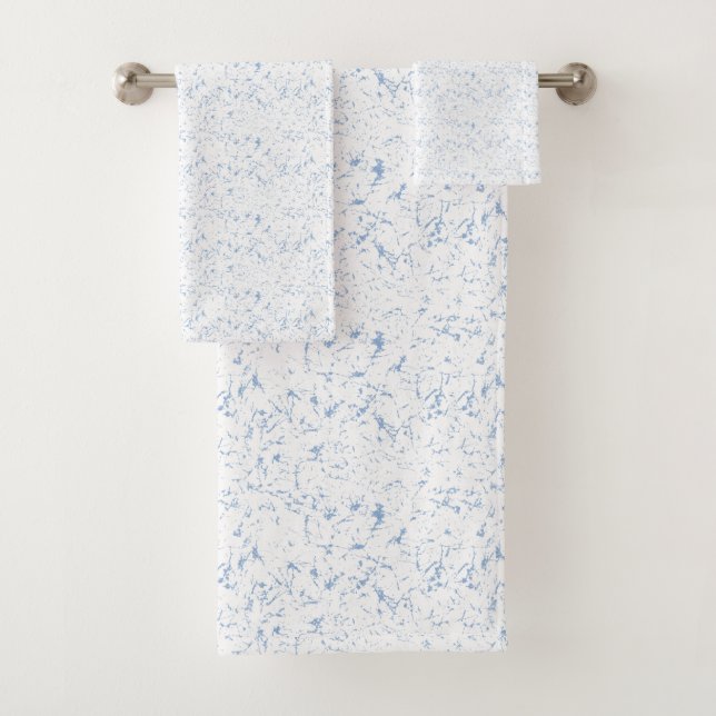 Repeating, subtle, textured, white background patt bath towel set (Insitu)