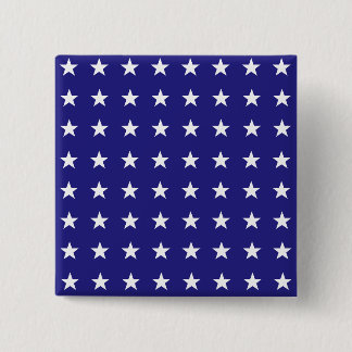 Repeating White Stars on Blue Background Pattern 15 Cm Square Badge