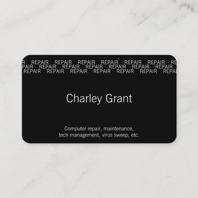 Repeating Word Occupation (Repair) Business Card (Front)