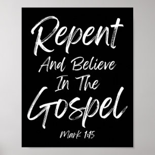 Repent And Believe In The Gospel Lenten Ash Wednes Poster