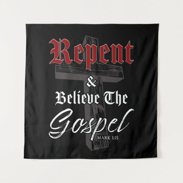 Repent & Believe the Gospel: Christian Faith Graph Tapestry (Front)