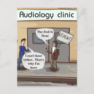 Repent For The Audiologist Office Funny Postcard