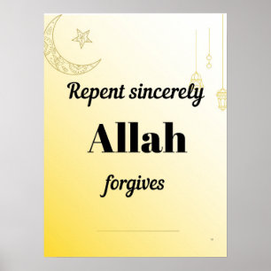 Repent sincerely. An islamic wall art .