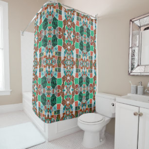 Repetition of images with slight fractal effect shower curtain