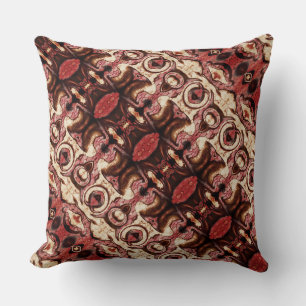 Repetition of shapes with woody tones and stains cushion