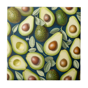 Repetitive Avocado Pattern with Textured Contrast Tile