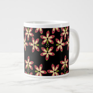 Repetitive seamless floral shapes large coffee mug