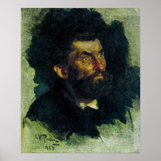 Repin - Head Of Man 1885 Poster (Front)