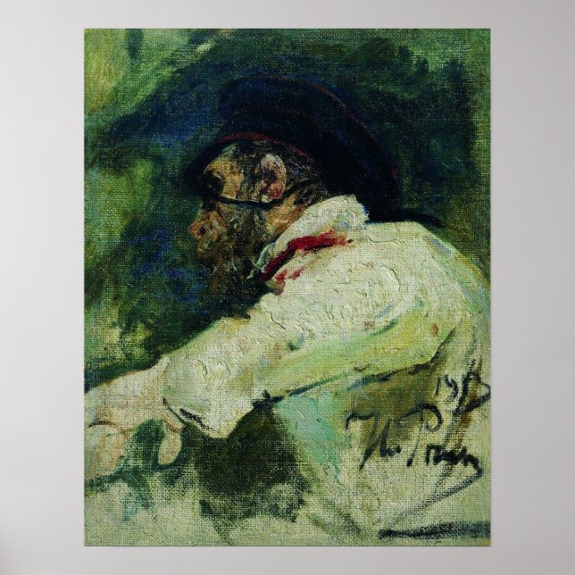 Repin - Man In White Jacket 1913 Poster (Front)