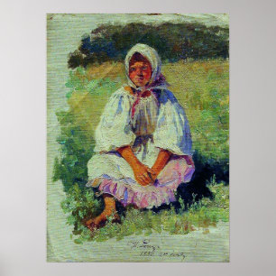 Repin - Peasant Girl 1880 Poster