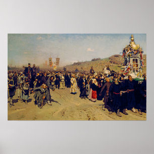 Repin - Religious Procession In Kursk Province Poster