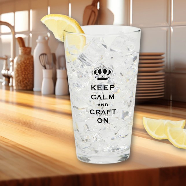 Replace CRAFT, Name | Trendy Keep Calm Pint Glass (Creator Uploaded)