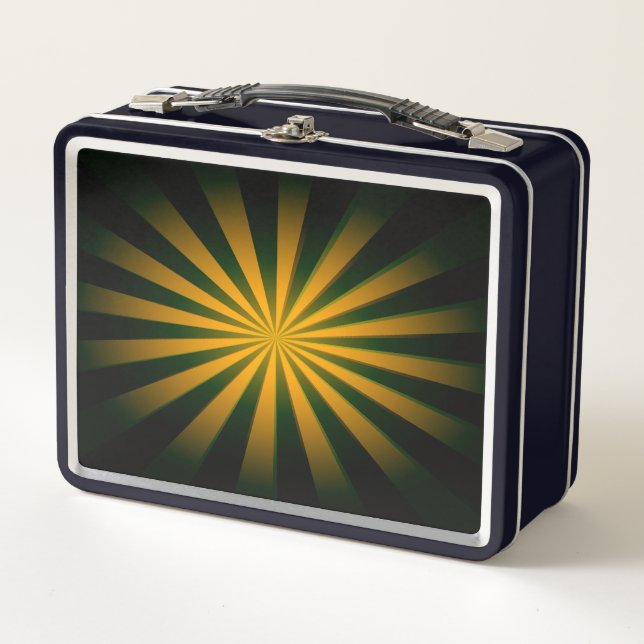 Replace Image or Customise - Vivid Retro Sunburst Metal Lunch Box (Front)