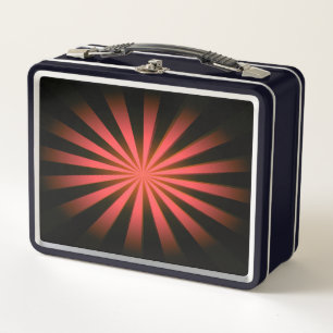 Replace Image or Customise - Vivid Retro Sunburst Metal Lunch Box