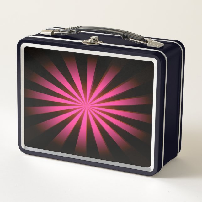 Replace Image or Customise - Vivid Retro Sunburst Metal Lunch Box (Front)