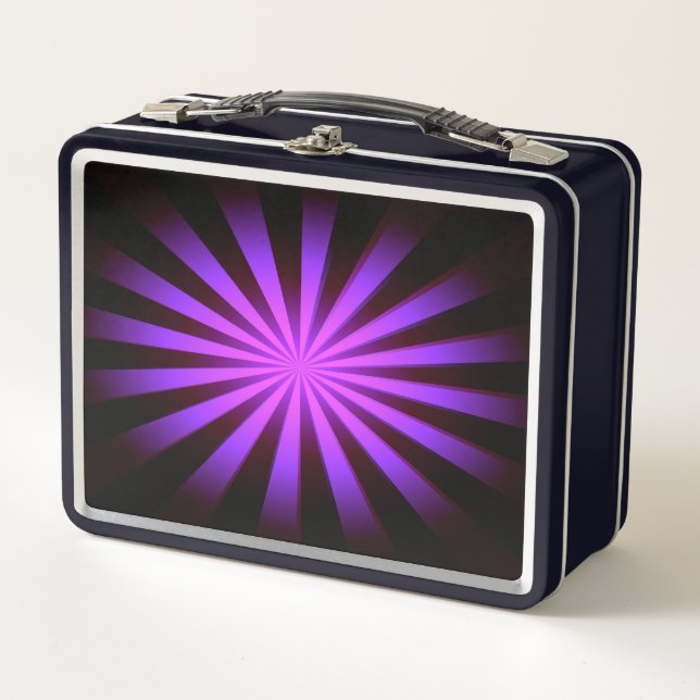 Replace Image or Customise - Vivid Retro Sunburst Metal Lunch Box (Front)