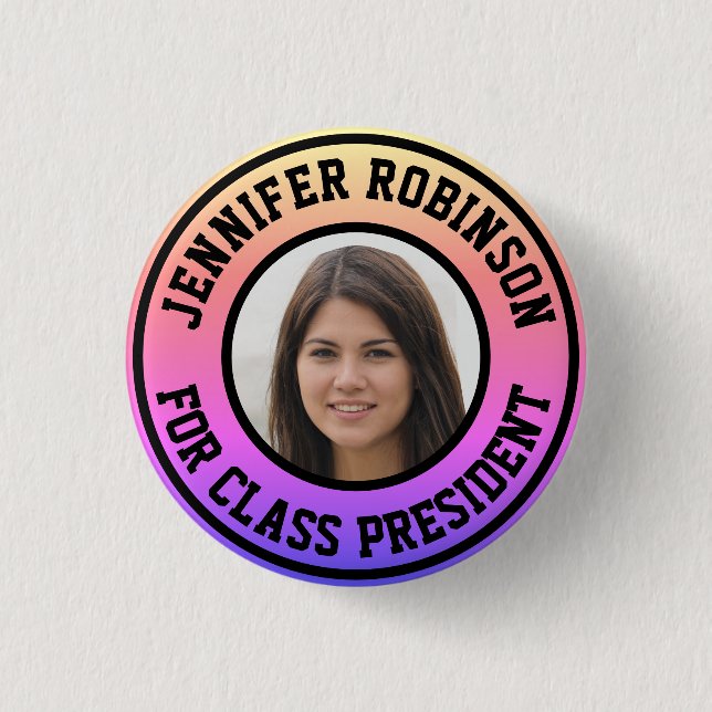 Replace Photo | Class President Button (Front)