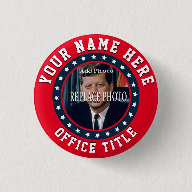 Replace Photo | Election Template Round 3 Cm Round Badge (Front)