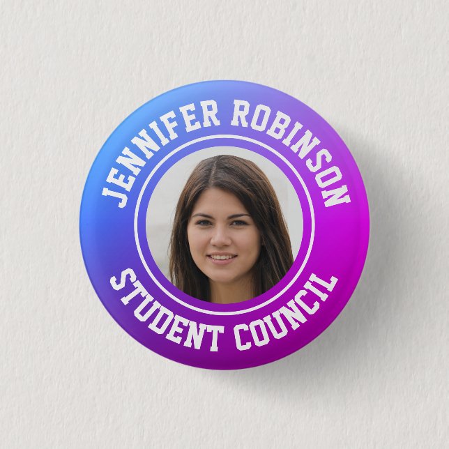 Replace Photo | Student Council 3 Cm Round Badge (Front)