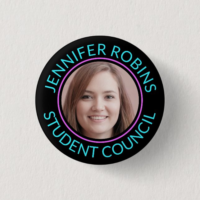 Replace Photo | Student Council 3 Cm Round Badge (Front)